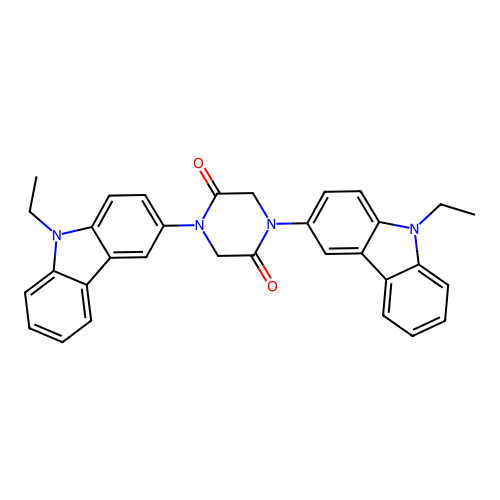 1,4-bis(9-ethyl-9H-carbazol-3-yl)piperazine-2,5-dione structure