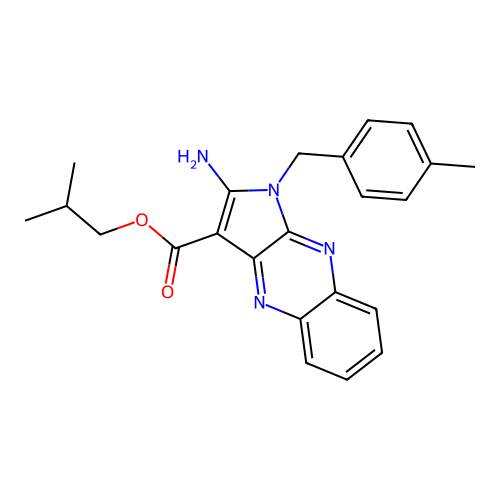 isobutyl 2-amino-1-(4-methylbenzyl)-1H-pyrrolo[2,3-b]quinoxaline-3-carboxylate structure
