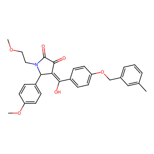 (4E)-4-(hydroxy{4-[(3-methylbenzyl)oxy]phenyl}methylidene)-1-(2-methoxyethyl)-5-(4-methoxyphenyl)pyrrolidine-2,3-dione structure