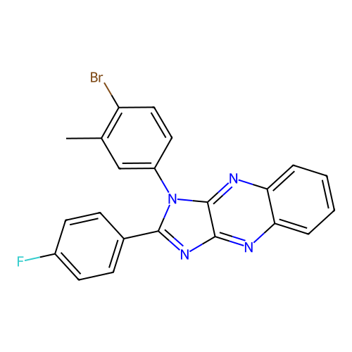 1-(4-bromo-3-methylphenyl)-2-(4-fluorophenyl)-1H-imidazo[4,5-b]quinoxaline structure