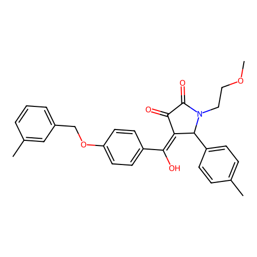 (4E)-4-(hydroxy{4-[(3-methylbenzyl)oxy]phenyl}methylidene)-1-(2-methoxyethyl)-5-(4-methylphenyl)pyrrolidine-2,3-dione structure