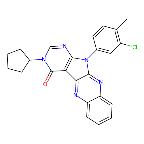 11-(3-chloro-4-methylphenyl)-3-cyclopentyl-3,11-dihydro-4H-pyrimido[5',4':4,5]pyrrolo[2,3-b]quinoxalin-4-one structure