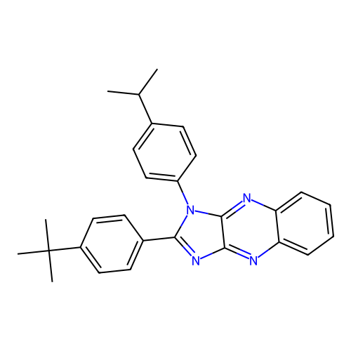 2-(4-tert-butylphenyl)-1-[4-(propan-2-yl)phenyl]-1H-imidazo[4,5-b]quinoxaline structure