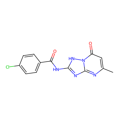 4-chloro-N-(7-hydroxy-5-methyl[1,2,4]triazolo[1,5-a]pyrimidin-2-yl)benzamide structure