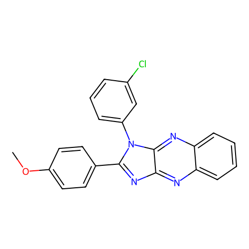 1-(3-chlorophenyl)-2-(4-methoxyphenyl)-1H-imidazo[4,5-b]quinoxaline structure
