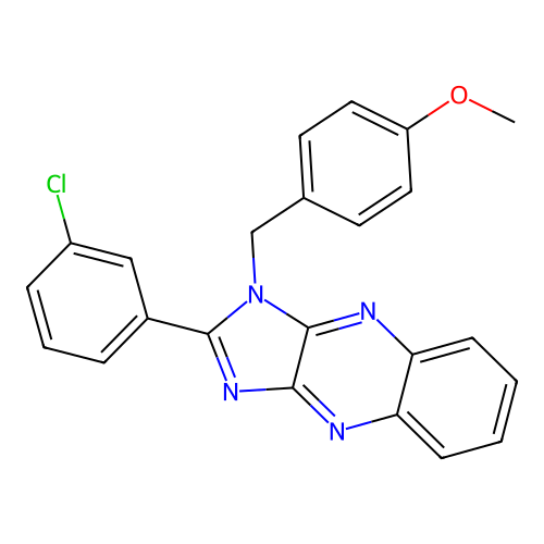 2-(3-chlorophenyl)-1-(4-methoxybenzyl)-1H-imidazo[4,5-b]quinoxaline structure