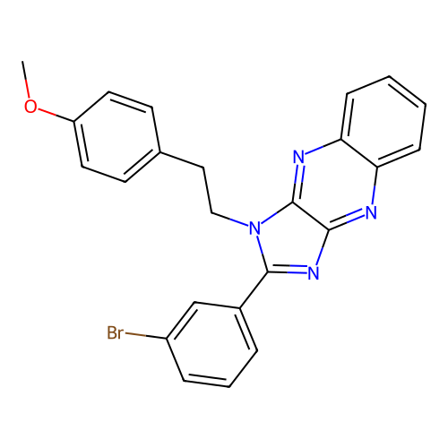 2-(3-bromophenyl)-1-[2-(4-methoxyphenyl)ethyl]-1H-imidazo[4,5-b]quinoxaline structure