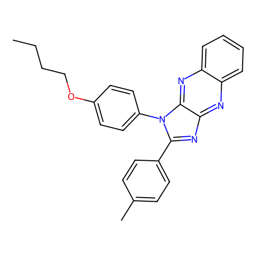 1-(4-butoxyphenyl)-2-(4-methylphenyl)-1H-imidazo[4,5-b]quinoxaline structure