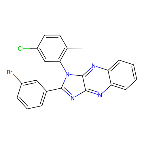 2-(3-bromophenyl)-1-(5-chloro-2-methylphenyl)-1H-imidazo[4,5-b]quinoxaline structure
