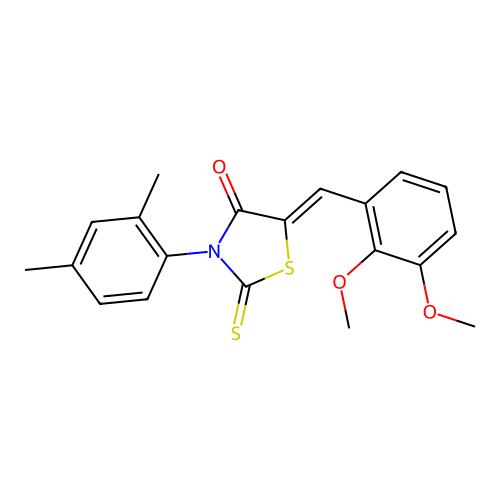 (5Z)-5-(2,3-dimethoxybenzylidene)-3-(2,4-dimethylphenyl)-2-thioxo-1,3-thiazolidin-4-one structure