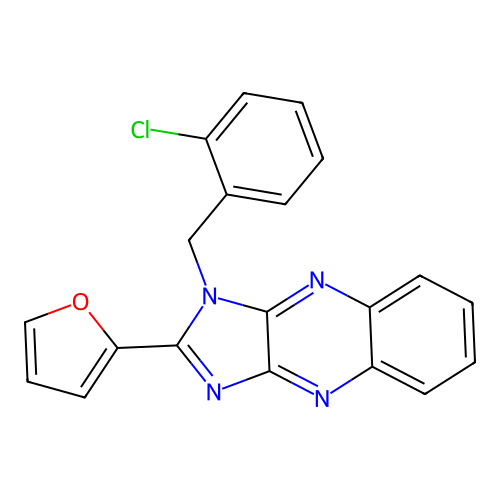 1-(2-chlorobenzyl)-2-(furan-2-yl)-1H-imidazo[4,5-b]quinoxaline structure