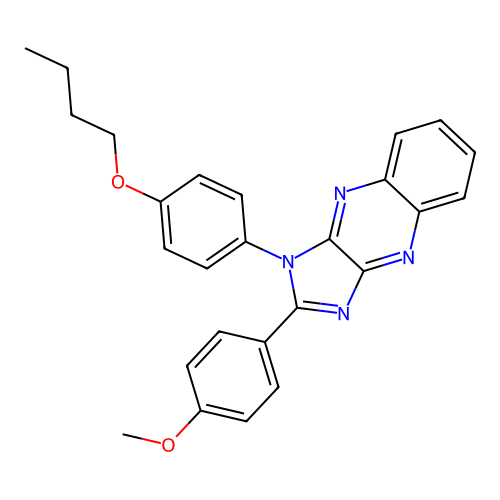 1-(4-butoxyphenyl)-2-(4-methoxyphenyl)-1H-imidazo[4,5-b]quinoxaline structure