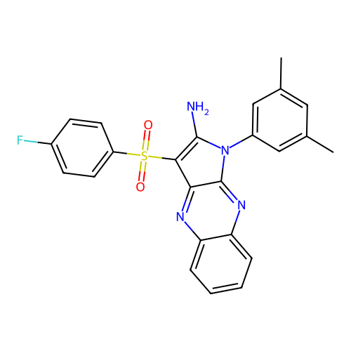 1-(3,5-dimethylphenyl)-3-((4-fluorophenyl)sulfonyl)-1H-pyrrolo[2,3-b]quinoxalin-2-amine structure