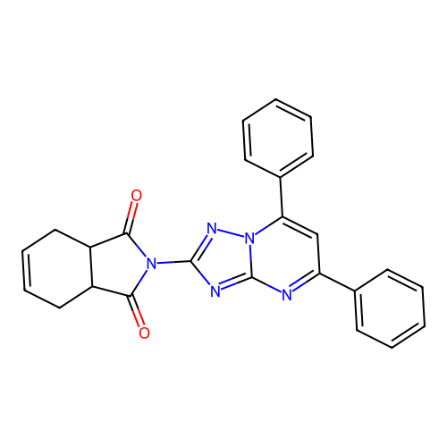 2-(5,7-Diphenyl-[1,2,4]triazolo[1,5-a]pyrimidin-2-yl)-3a,4,7,7a-tetrahydro-1H-isoindole-1,3(2H)-dione structure