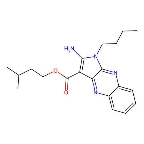 3-methylbutyl 2-amino-1-butyl-1H-pyrrolo[2,3-b]quinoxaline-3-carboxylate structure