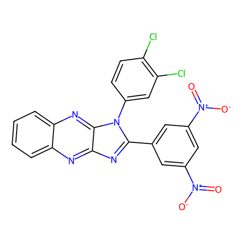 1-(3,4-dichlorophenyl)-2-(3,5-dinitrophenyl)-1H-imidazo[4,5-b]quinoxaline structure
