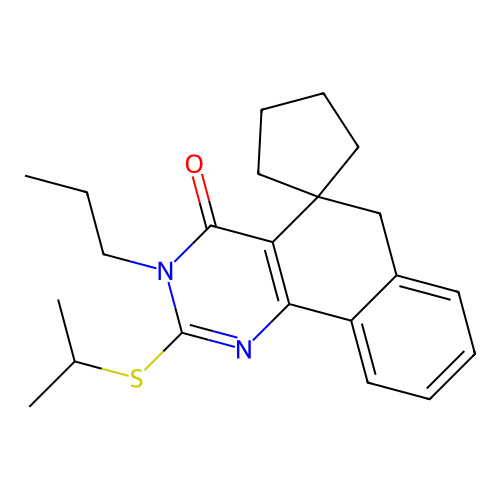 2-(isopropylthio)-3-propyl-3H-spiro[benzo[h]quinazoline-5,1'-cyclopentan]-4(6H)-one structure