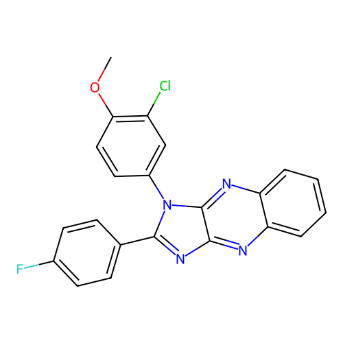 1-(3-chloro-4-methoxyphenyl)-2-(4-fluorophenyl)-1H-imidazo[4,5-b]quinoxaline structure