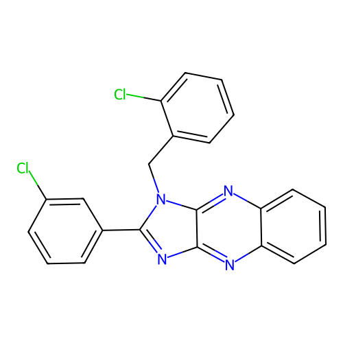 1-(2-chlorobenzyl)-2-(3-chlorophenyl)-1H-imidazo[4,5-b]quinoxaline structure