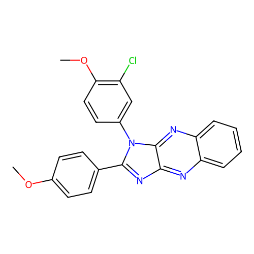 1-(3-chloro-4-methoxyphenyl)-2-(4-methoxyphenyl)-1H-imidazo[4,5-b]quinoxaline structure