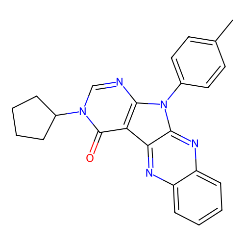 3-cyclopentyl-11-(p-tolyl)-3H-pyrimido[5',4':4,5]pyrrolo[2,3-b]quinoxalin-4(11H)-one structure