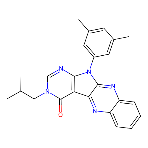 11-(3,5-dimethylphenyl)-3-isobutyl-3H-pyrimido[5',4':4,5]pyrrolo[2,3-b]quinoxalin-4(11H)-one structure
