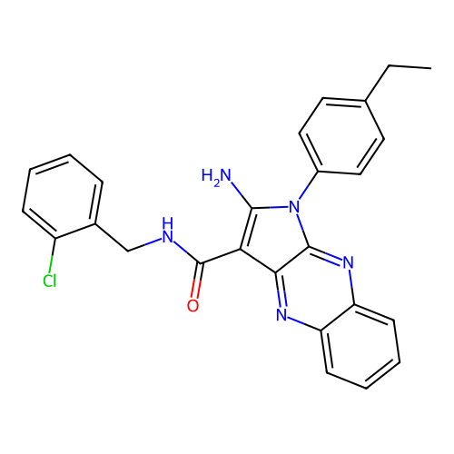 2-amino-N-(2-chlorobenzyl)-1-(4-ethylphenyl)-1H-pyrrolo[2,3-b]quinoxaline-3-carboxamide structure