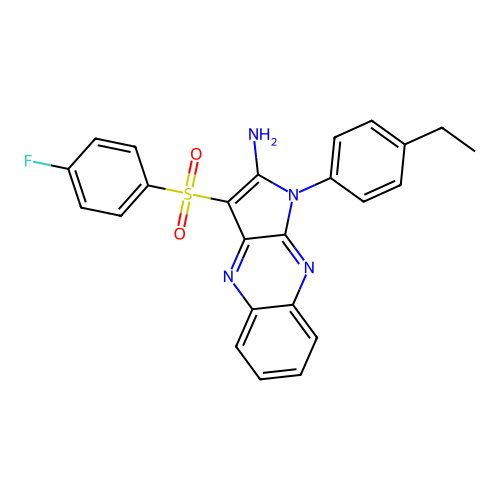1-(4-ethylphenyl)-3-((4-fluorophenyl)sulfonyl)-1H-pyrrolo[2,3-b]quinoxalin-2-amine structure