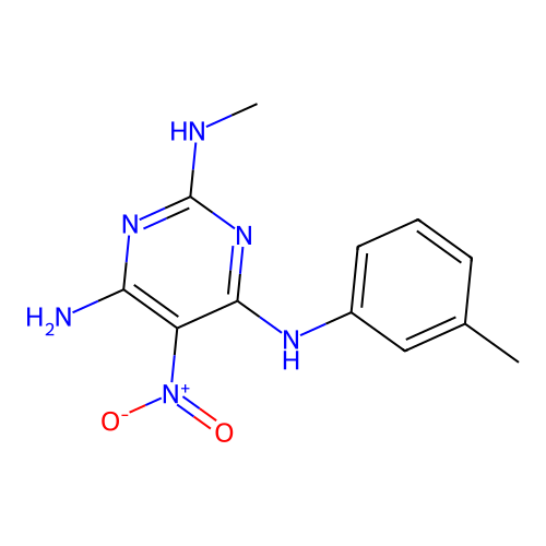 [6-Amino-2-(methylamino)-5-nitropyrimidin-4-yl](3-methylphenyl)amine structure