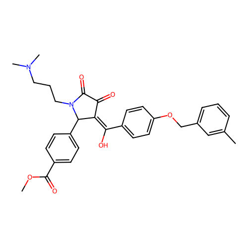 methyl 4-(1-(3-(dimethylamino)propyl)-4-hydroxy-3-(4-((3-methylbenzyl)oxy)benzoyl)-5-oxo-2,5-dihydro-1H-pyrrol-2-yl)benzoate structure