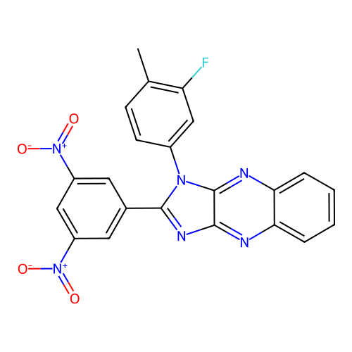 2-(3,5-dinitrophenyl)-1-(3-fluoro-4-methylphenyl)-1H-imidazo[4,5-b]quinoxaline structure