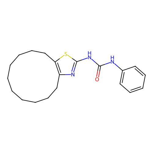 1-(4,5,6,7,8,9,10,11,12,13-decahydrocyclododeca[d][1,3]thiazol-2-yl)-3-phenylurea structure