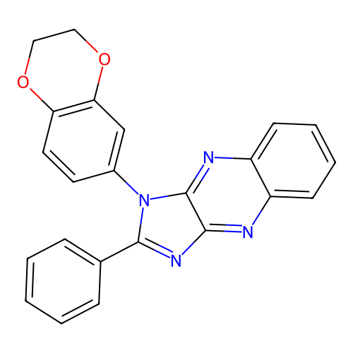 1-(2,3-dihydro-1,4-benzodioxin-6-yl)-2-phenyl-1H-imidazo[4,5-b]quinoxaline structure