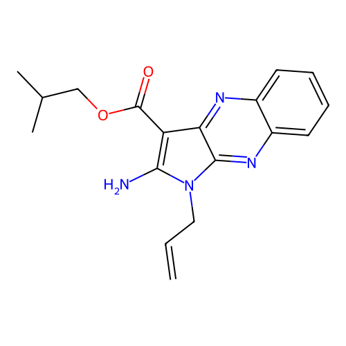 2-Methylpropyl 2-amino-1-prop-2-enylpyrrolo[3,2-b]quinoxaline-3-carboxylate structure