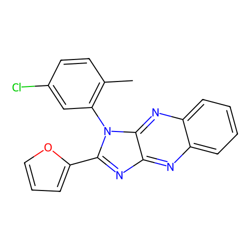 1-(5-chloro-2-methylphenyl)-2-(furan-2-yl)-1H-imidazo[4,5-b]quinoxaline structure