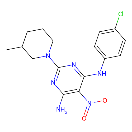 [6-Amino-2-(3-methylpiperidyl)-5-nitropyrimidin-4-yl](4-chlorophenyl)amine structure