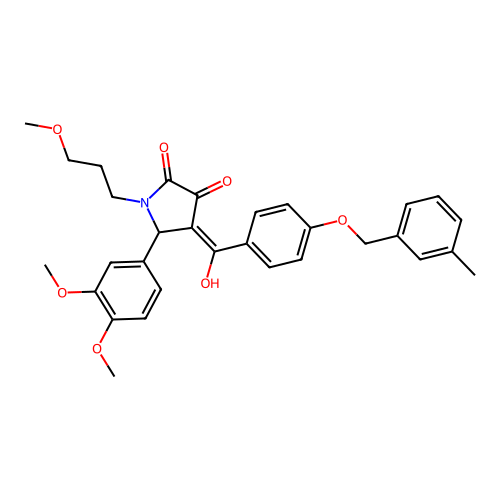 (4E)-5-(3,4-dimethoxyphenyl)-4-(hydroxy{4-[(3-methylbenzyl)oxy]phenyl}methylidene)-1-(3-methoxypropyl)pyrrolidine-2,3-dione structure