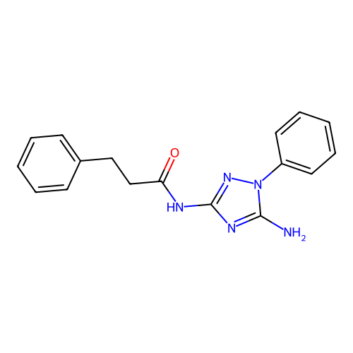 N-(5-amino-1-phenyl-1H-1,2,4-triazol-3-yl)-3-phenylpropanamide structure