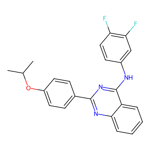 N-(3,4-difluorophenyl)-2-[4-(propan-2-yloxy)phenyl]quinazolin-4-amine structure