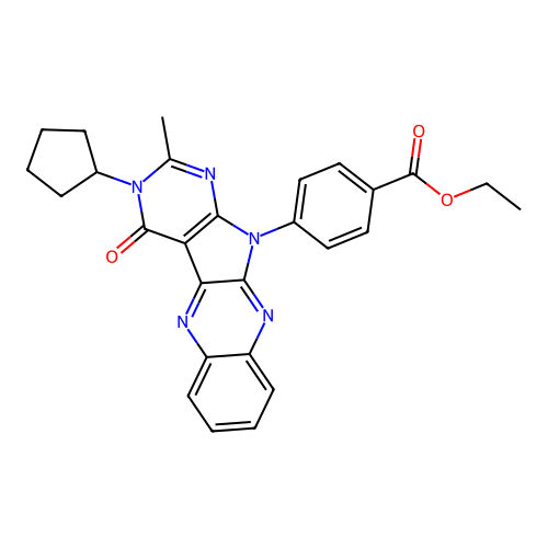 ethyl 4-(3-cyclopentyl-2-methyl-4-oxo-3,4-dihydro-11H-pyrimido[5',4':4,5]pyrrolo[2,3-b]quinoxalin-11-yl)benzoate structure