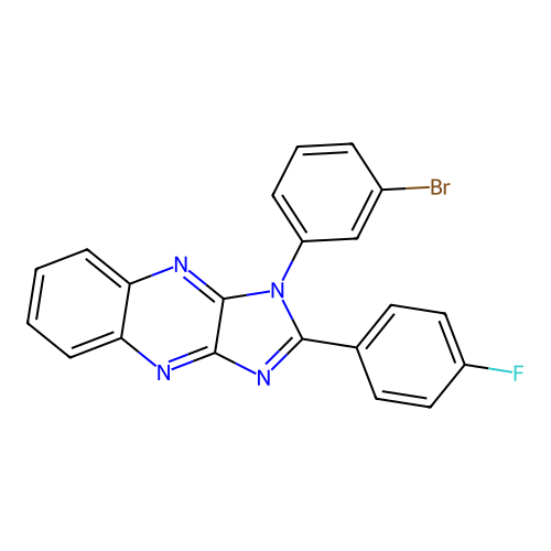 1-(3-bromophenyl)-2-(4-fluorophenyl)-1H-imidazo[4,5-b]quinoxaline structure