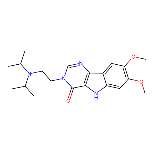 3-(2-(diisopropylamino)ethyl)-7,8-dimethoxy-3H-pyrimido[5,4-b]indol-4(5H)-one structure