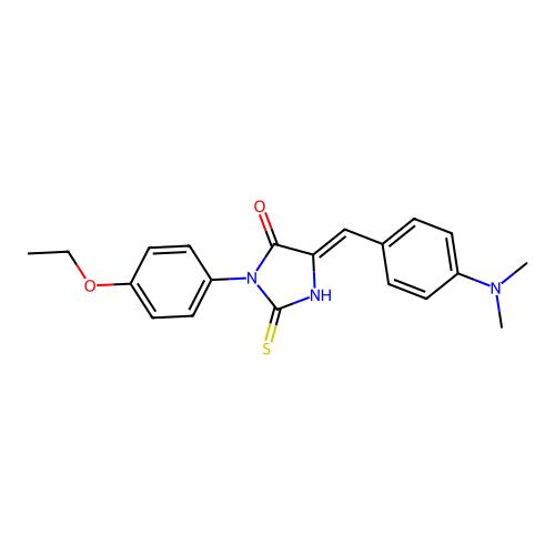 (Z)-5-(4-(dimethylamino)benzylidene)-3-(4-ethoxyphenyl)-2-thioxoimidazolidin-4-one structure