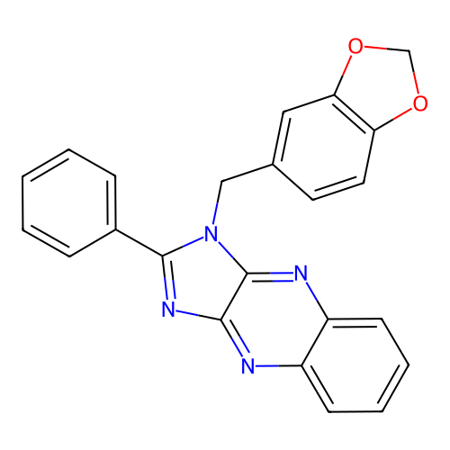 1-(1,3-benzodioxol-5-ylmethyl)-2-phenyl-1H-imidazo[4,5-b]quinoxaline structure
