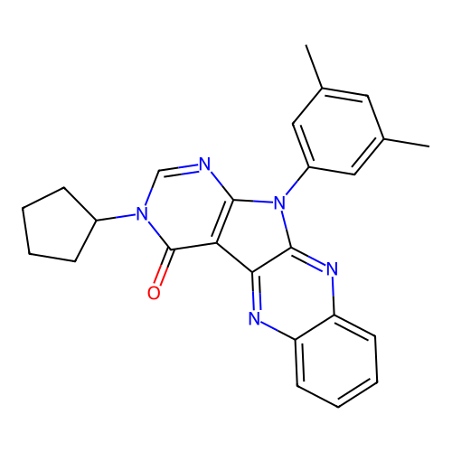 3-cyclopentyl-11-(3,5-dimethylphenyl)-3,11-dihydro-4H-pyrimido[5',4':4,5]pyrrolo[2,3-b]quinoxalin-4-one structure