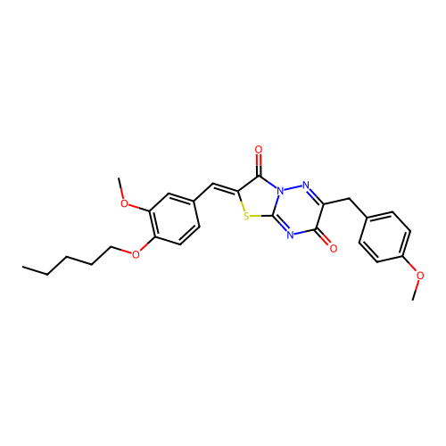 (Z)-2-(3-methoxy-4-(pentyloxy)benzylidene)-6-(4-methoxybenzyl)-2H-thiazolo[3,2-b][1,2,4]triazine-3,7-dione structure
