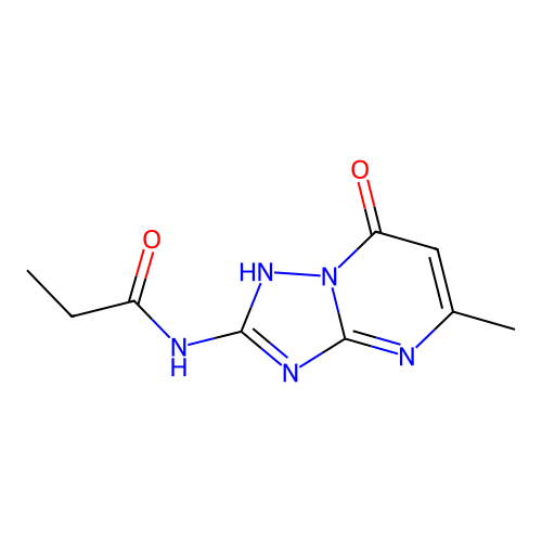 N-(7-hydroxy-5-methyl[1,2,4]triazolo[1,5-a]pyrimidin-2-yl)propanamide structure
