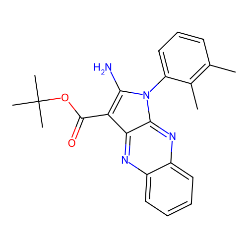 tert-butyl 2-amino-1-(2,3-dimethylphenyl)-1H-pyrrolo[2,3-b]quinoxaline-3-carboxylate structure