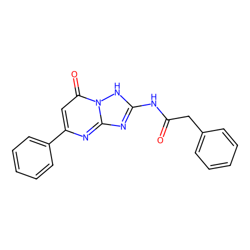 N-(7-hydroxy-5-phenyl[1,2,4]triazolo[1,5-a]pyrimidin-2-yl)-2-phenylacetamide structure