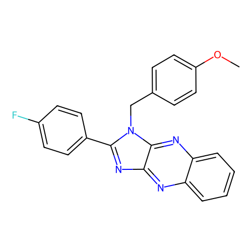 2-(4-fluorophenyl)-1-(4-methoxybenzyl)-1H-imidazo[4,5-b]quinoxaline structure